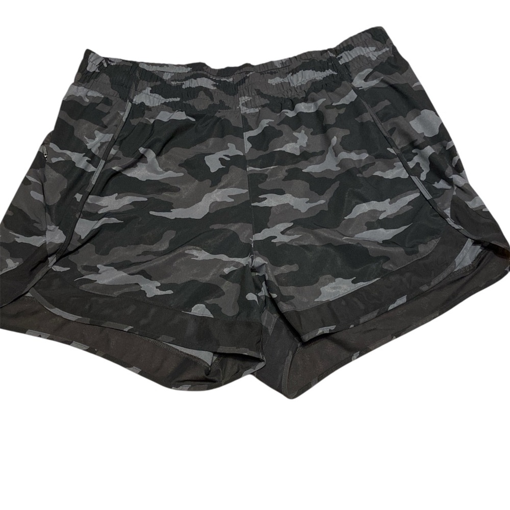 Athleta Black and Gray Camo Athletic Shorts